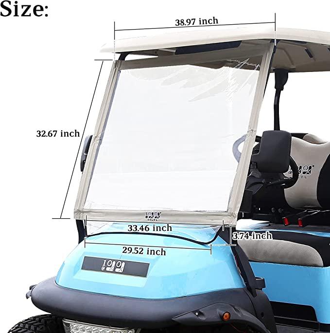 golf cart windshield dimensions