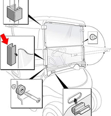 golf cart windshield hinge