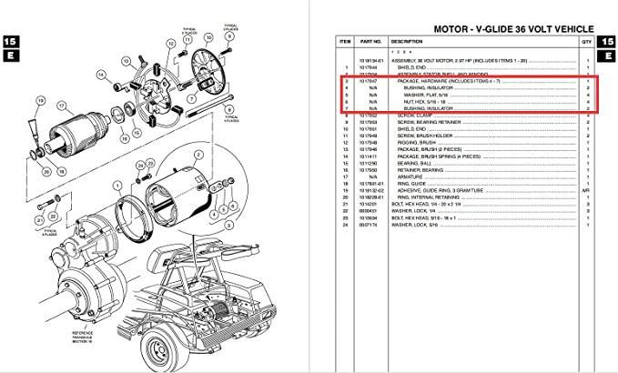 Insulator Kit for Club Car Electric 1994-Up Yamaha Electric G8 G9 G14 G16 OEM 1017947 - 10L0L